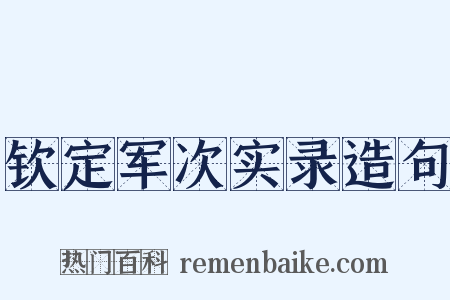 钦定军次实录造句是什么意思的图片